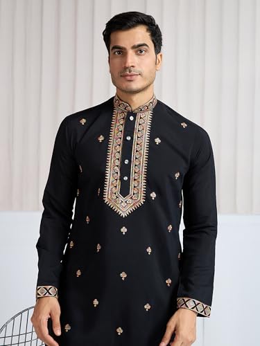 Kalaanj Men's Embroidered Silk Kurta || Only Kurta (01-MK) - Image 6