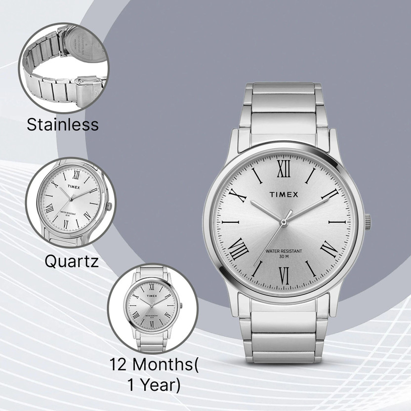 TIMEX Silver Dial Stainless Steel Analog Watch - For Men TW00ZR3 - Image 4