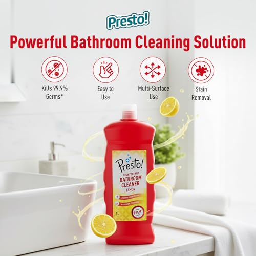 Amazon Brand - Presto! Bathroom Cleaner - 1 L (Lemon, Pack of 2) - Image 3