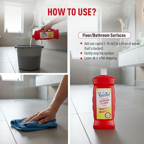 Amazon Brand - Presto! Bathroom Cleaner - 1 L (Lemon, Pack of 2) - Image 7