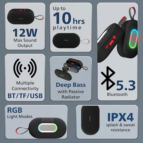 PHILIPS Audio TAS1400BK Wireless Bluetooth