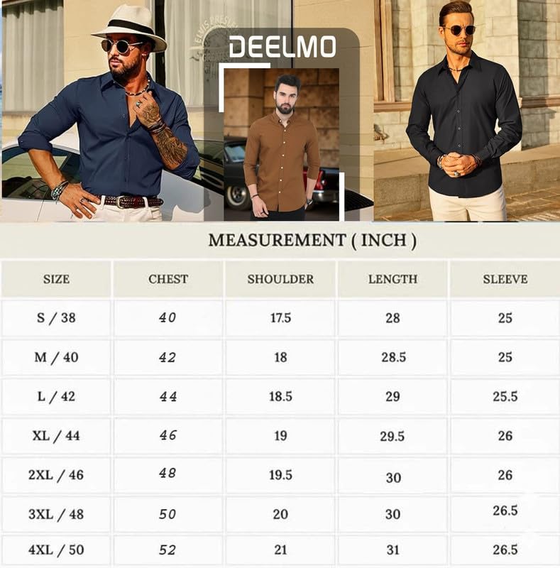 DEELMO Men's Casual Button Down