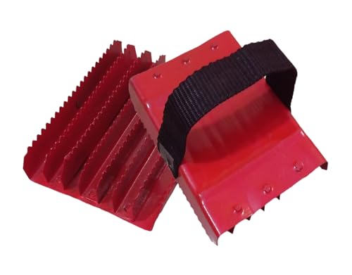 Horse And Cow Metal Grooming Brush with Handle, Kharara for Horses Red Color