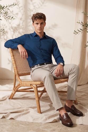 Peter England Men's Everyday Solid