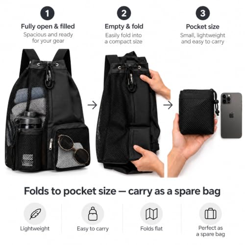 Questsole Mesh Drawstring Backpack