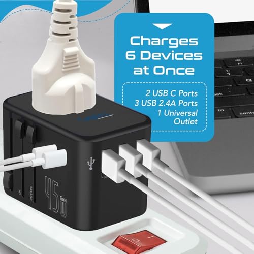 Ceptics Universal Travel Adapter, 45W