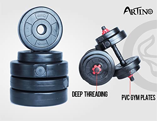ARTINO Adjustable Dumbbell, Black PVC