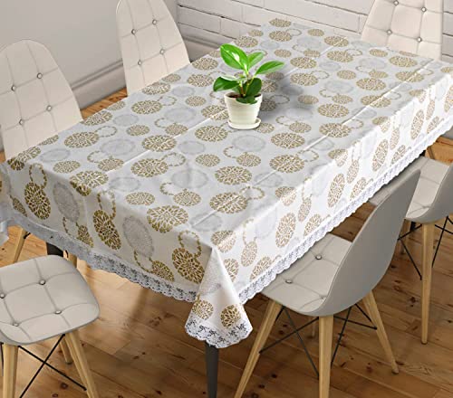 Amazon Brand - Solimo PVC Dining Table Cover - (6 Seater, Cream) - Image 2