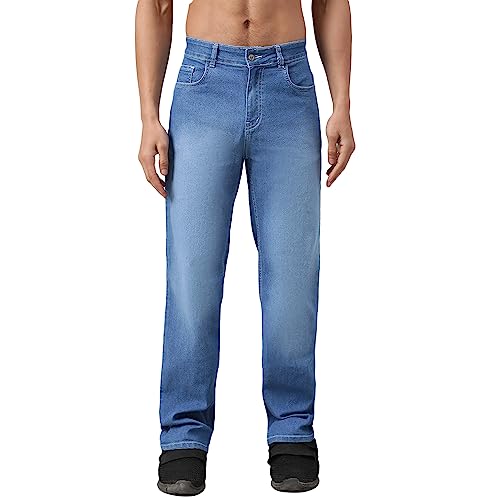 KOTTY Men’s Relaxed Fit Straight-Leg Jeans|Comfortable & Durable Denim Jeans