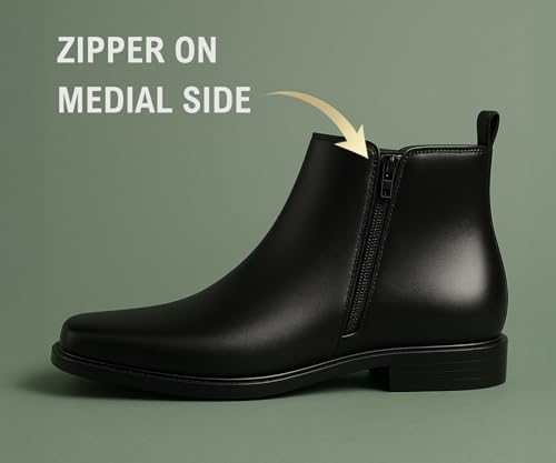 Kraasa Shale Chelsea Boots for Man | Zip-Up Slip-On Ankle Boots - Image 3