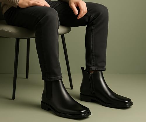 Kraasa Shale Chelsea Boots for Man | Zip-Up Slip-On Ankle Boots - Image 7