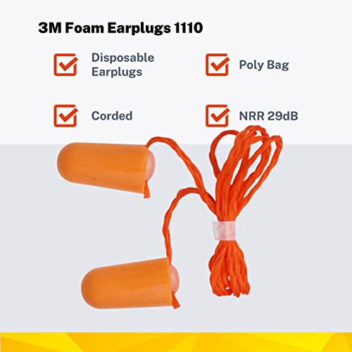 3M 1110 Ear Plugs Corded