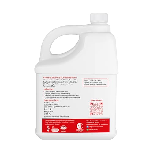 Grownex Equine Height and Muscle Growth Supplement for Horse (1 Litre) - Image 2