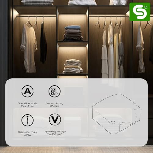 NestSense Push| Wardrobe Door Light Switch Pack 2 ESY-TC36 - Image 2