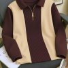 T-Shirt for Men Zip Neck Texture Self Design Cotton Blend Mens Tshirts - Image 2