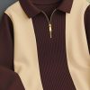 T-Shirt for Men Zip Neck Texture Self Design Cotton Blend Mens Tshirts - Image 4