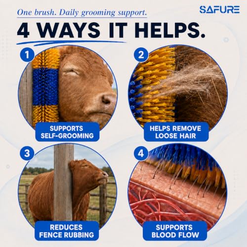 Cow Brush for Farm, Animal Grooming Scratch Brush for Cow and Buffalo - Image 5