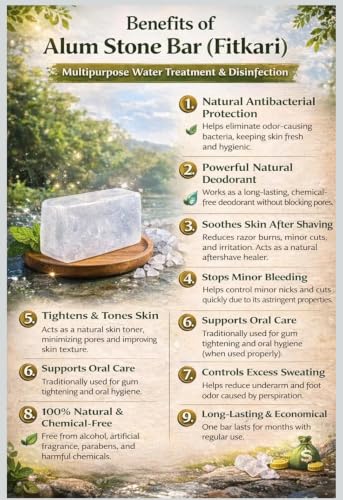 Naturals Pure Alum Bar 100g