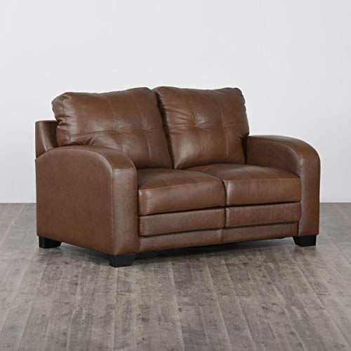 Home Centre Vista Two Seater Leather Sofa, Brown