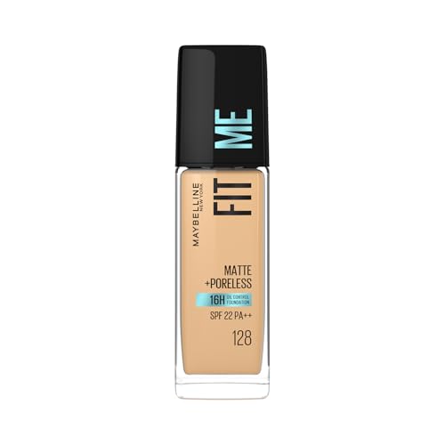 Maybelline New York Fit Me Matte + Poreless Liquid Foundation, 128 Warm