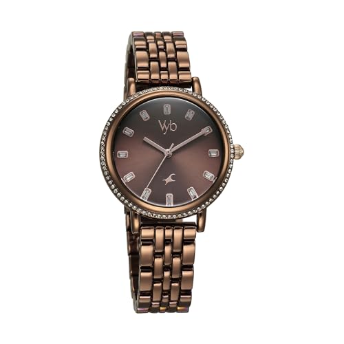 Fastrack Vyb Enigma Brown Dial Alloy Strap Watch for Women - Image 2