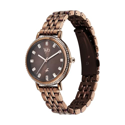 Fastrack Vyb Enigma Brown Dial Alloy Strap Watch for Women - Image 3