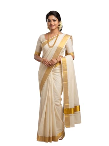 Kuthampully Kerala Kasavu Saree Cotton