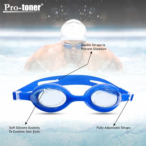 Swimming Set Combo with Goggles, Cap, Nose & Ear Plugs (Blue Grey) - Image 6
