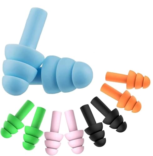 Reusable Silicone Earplugs, 5 Pairs