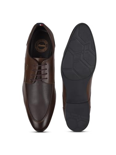 Bata Men Formal Laceup Shoes - Brown - Image 4
