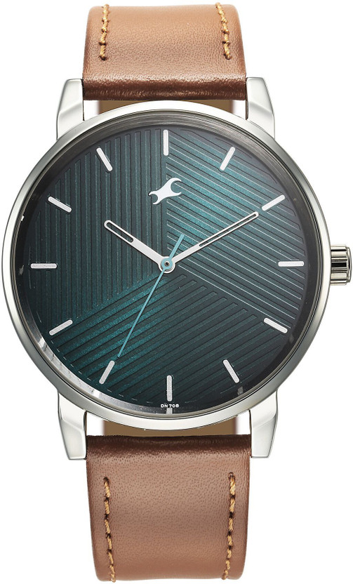 Fastrack Stunners Green Dial Brown Leather Strap Analog Watch -