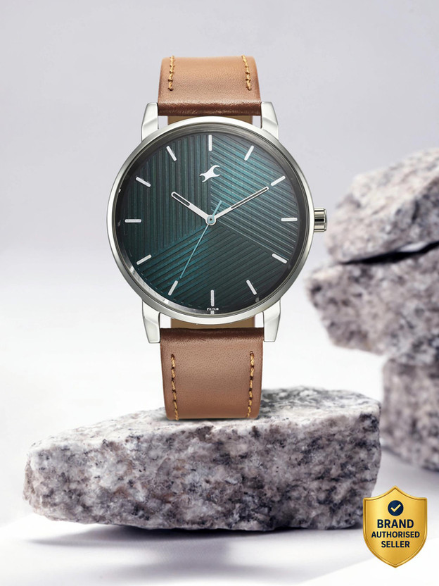 Fastrack Stunners Green Dial Brown Leather Strap Analog Watch - - Image 3