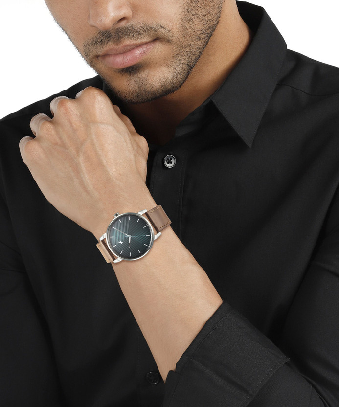 Fastrack Stunners Green Dial Brown Leather Strap Analog Watch - - Image 4