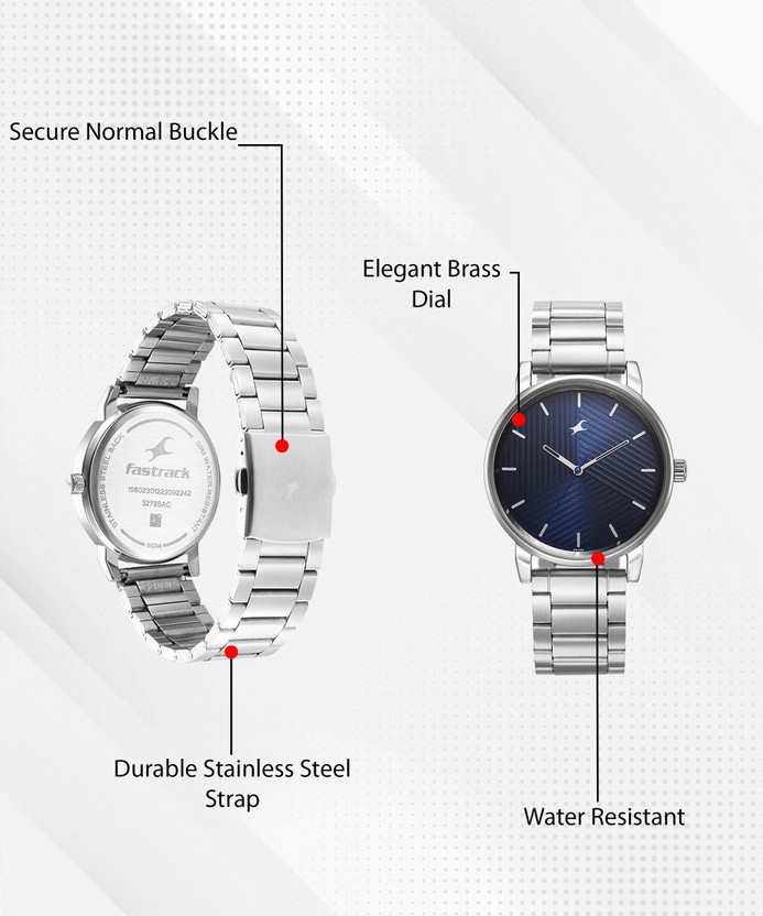 Fastrack Stunners Blue Dial Silver Metal Strap Analog Watch - Fo - Image 5
