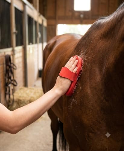 Horse And Bufellow Rubber Grooming Curry Comb (Red) Color - Image 2
