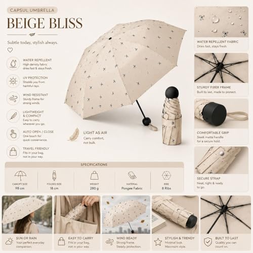 Umbrella, Mini Folding Windproof &