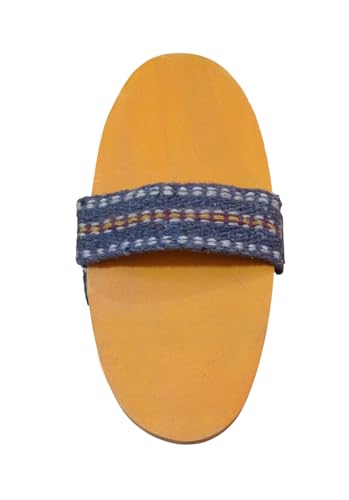 Wooden Horse Grooming Brush with Handle, Red and Yellow - Image 3