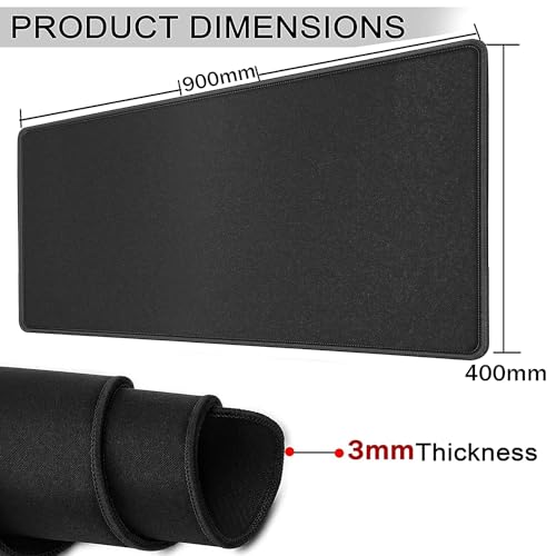 Storite 900x400x2mm Extended Gaming Mouse Pad, Desk Mat, Black - Image 3