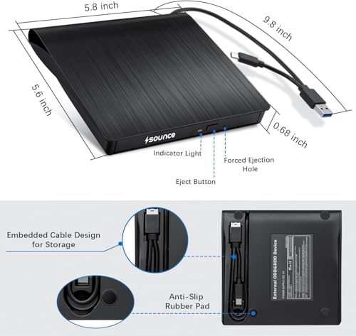 Sounce External DVD Drive USB