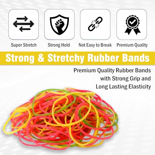 GLUN® Neon Color 3 Inches Width Rubber Bands (100 grams) - Image 3