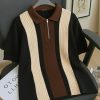 AUSK Men's Retro Cable-Knit Quarter-Zip