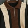 AUSK Men's Retro Cable-Knit Quarter-Zip