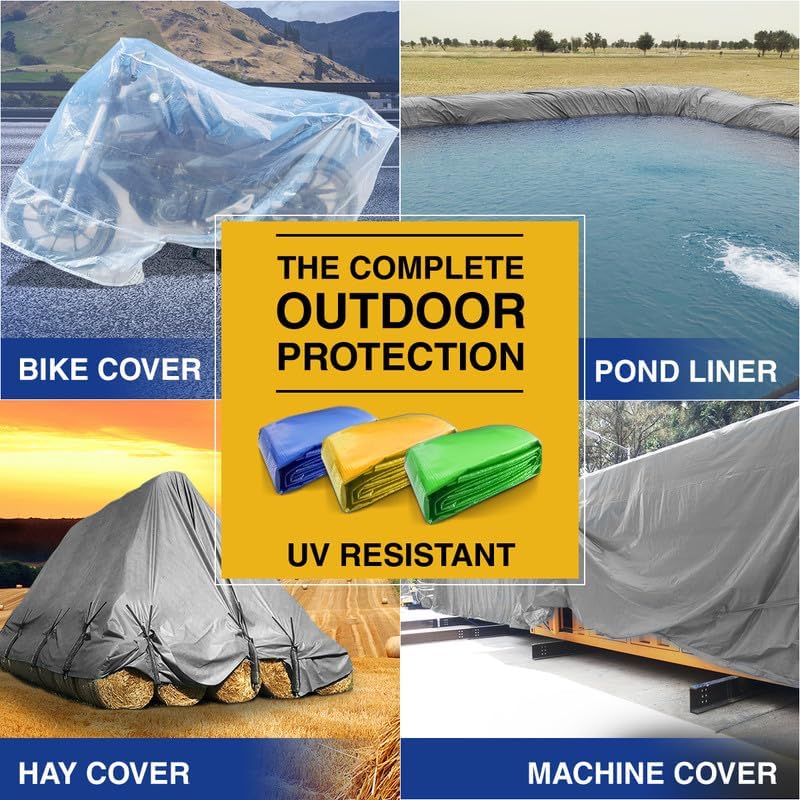 TUFFPAULIN 6 x 6 Ft 120 GSM Silver Waterproof Tirpal UV Resistant - Image 4