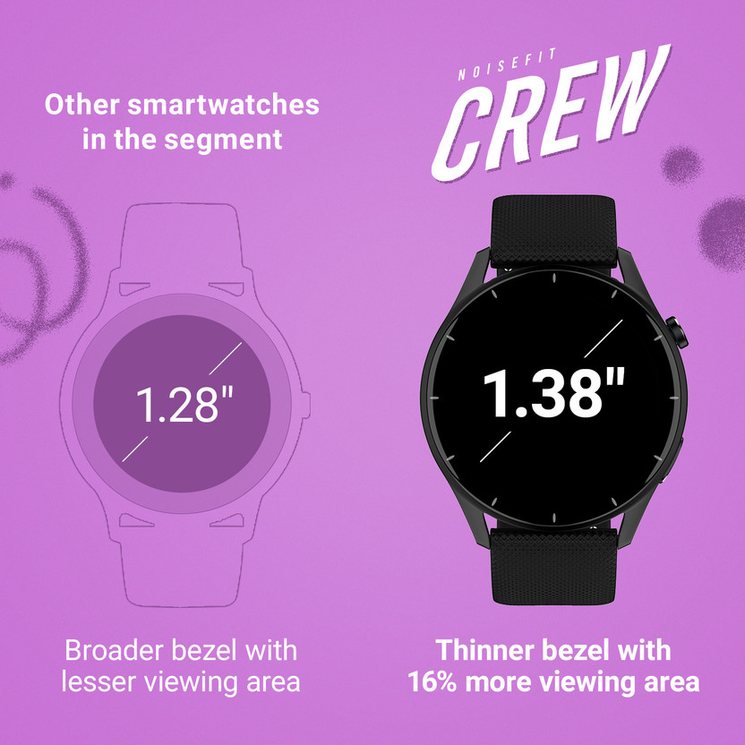 Noise Crew 1.38 Round Display with Bluetooth Calling, Metallic fi - Image 4