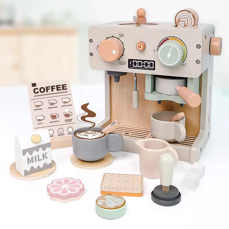 Premium Coffee Maker for Kids – Realistic Kitchen Play Set with Brew Function, Accessories – Ideal for Pretend Play, Role Play, and Educational Kitchen Toys – Perfect for Toddlers