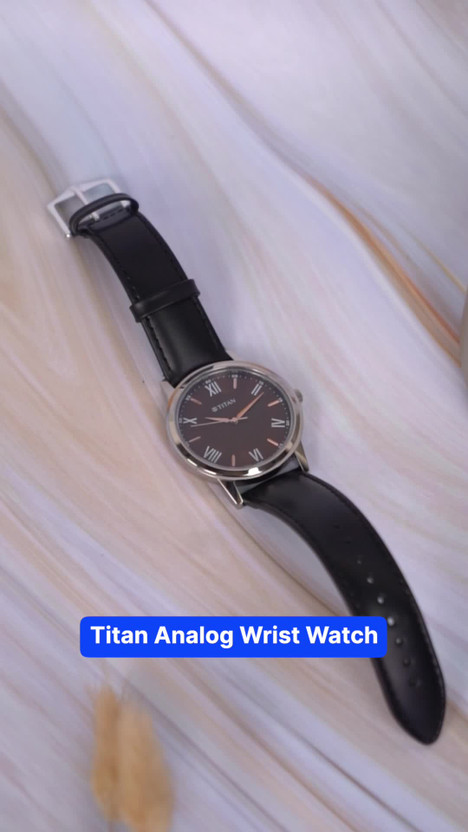 Titan Karishma Brown Dial Black Leather Strap Analog Watch - For - Image 2