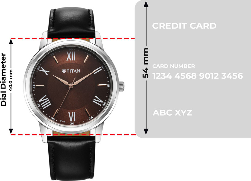 Titan Karishma Brown Dial Black Leather Strap Analog Watch - For - Image 5
