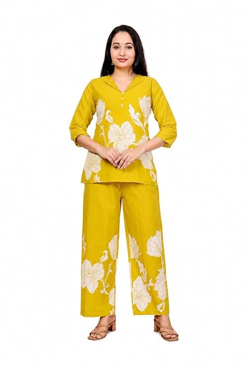 Women's Mustard Yellow Floral Print