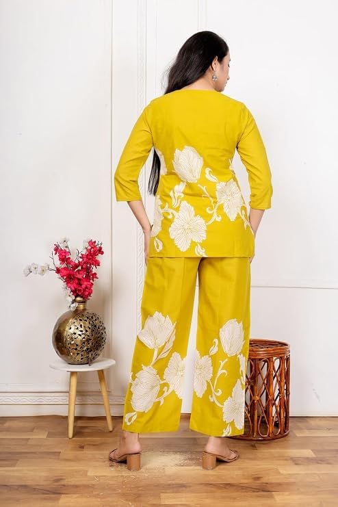 Women's Mustard Yellow Floral Print