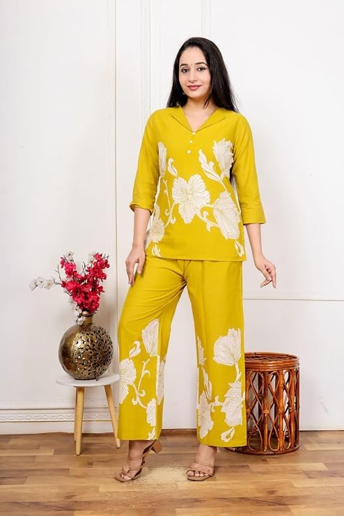 Women's Mustard Yellow Floral Print